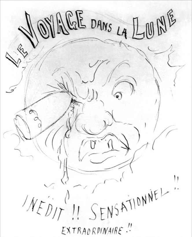 Affiche couleur du Voyage dans la Lune de Georges Méliès