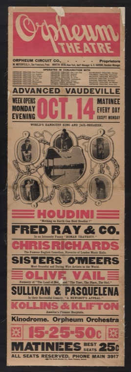 Affiche Nothing on earth can hold Houdini