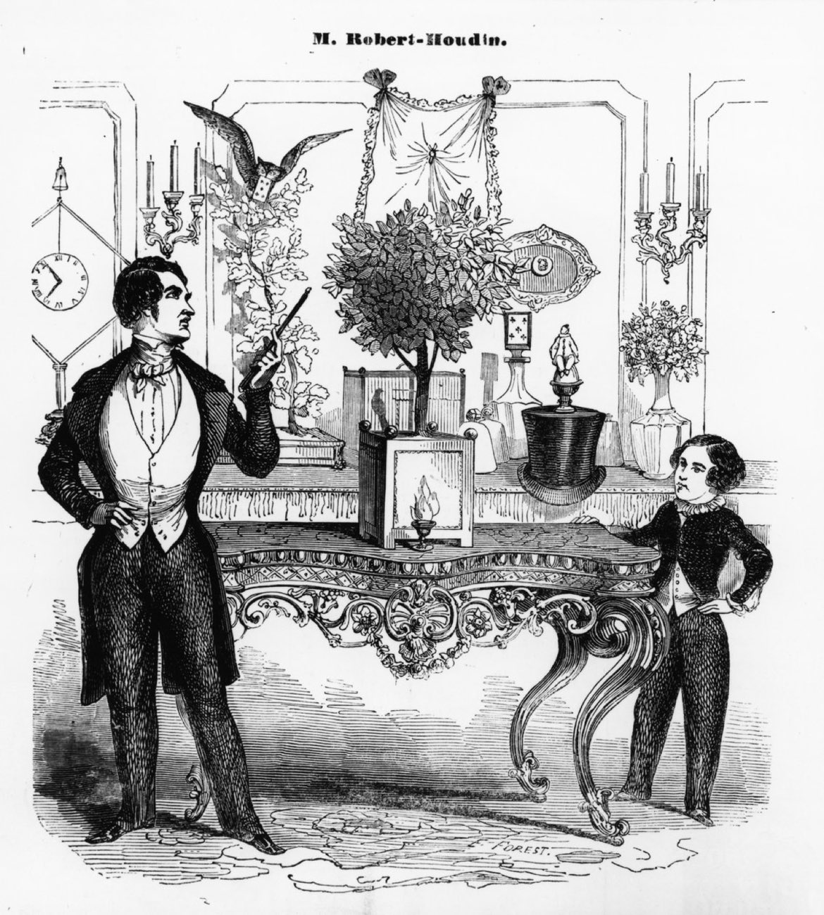 Gravure de Jean-Eugène Robert-Houdin, père de la magie moderne